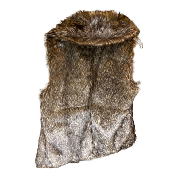 Altar'd State Brown Vest New Faux Fur Hook Closure Womens Size Medium - Picture 2 of 6